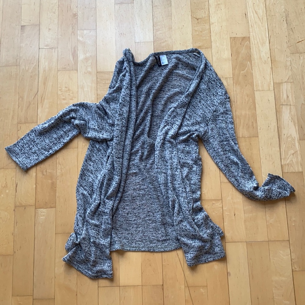 long drapey heathered gray cardigan